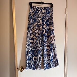 Nicole Miller Paisley Print Wide Leg Pants